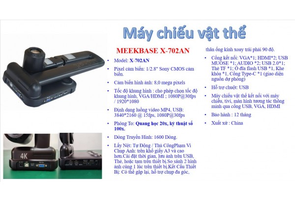 Máy Chiếu Vật Thể Giá Rẻ MeekBase X-702AN